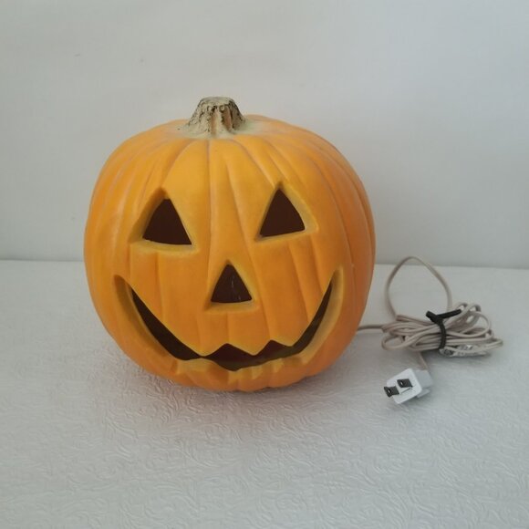 Vintage Gemmy Industries Electric Lighted Smiling Pumpkin Jack-O-Lantern 8.25" - Picture 2 of 11